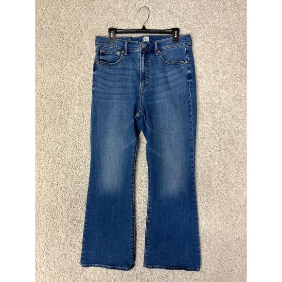 Gap 50th High Rise Flare Jeans Womens 31 S Retro Pockets Medium Wash Stretch - Picture 3 of 14